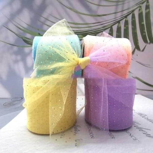 25 yards Bronzing Dots Printed Organza Ribbon DIY Gift Packing Wedding Party Home Decoration Hair Bow Sewing Fabric