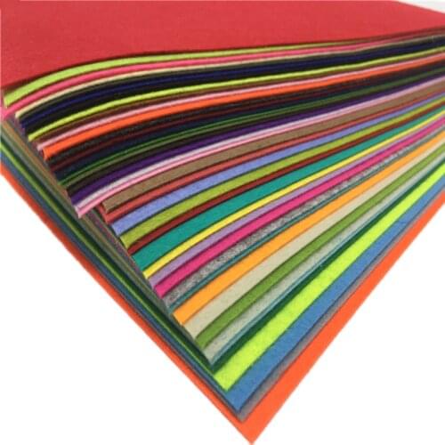 40pcs Non-Woven Fabric Felt Cloth Polyester Cloth Handmade Crafts Material Fabric Sheet Sewing Dolls Needlework Accessories 1mm
