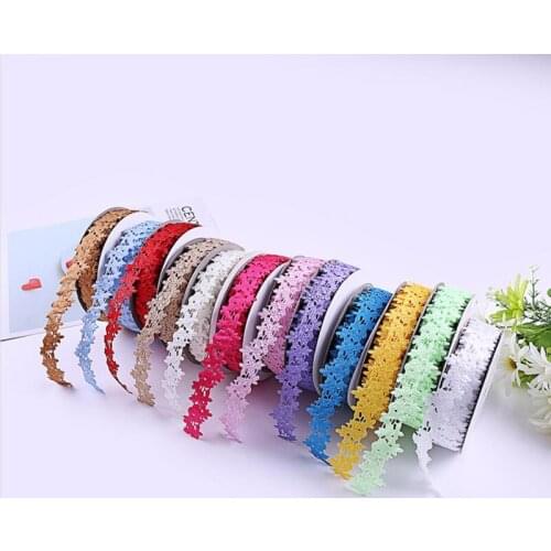 5yards/lot 25mm Chrysanthemum Ultrasonic Embossing Ribbon for DIY Bow Craft Card Gifts Packing Clothing Accessories Lace Ribbons