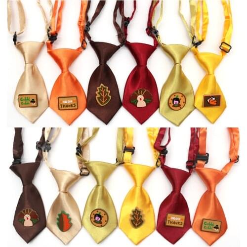 60pc Thanksgiving Pet Supplies Dog tie Turkey Pet Dog Holiday Grooming Accessories Pet Dog Neckties Fall Pet Products For Dogs