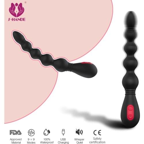 Anus Beaded 9-Speed Vibrator G-spot Clitoral Clit Stimulator Male Vibration Cutt Plug Adult Sex Toy Male And Female Sex Massager