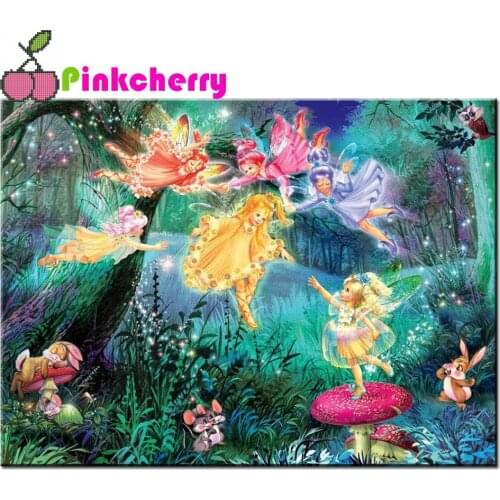 3d diy forest butterfly fairy diamond painting cross stitch diamond mosaic full square round diamond embroidery sale k660
