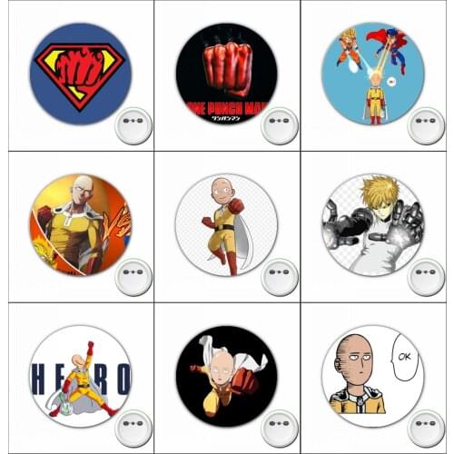Anime One-Punch Man Cosplay Badge Cartoon Brooch Pins for Backpacks bags Badges Button Clothes Accessories 1pcs