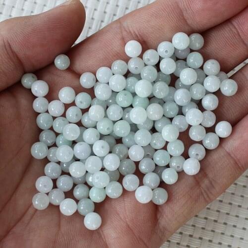 10PC Natural Emerald Jade 5-6mm Beads Jadeite Jewelry Fashion Charm Accessories DIY Hand-Carved Lucky Amulet Gifts Women