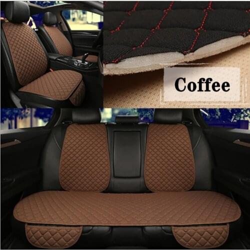 Flax Car Seat Cover For 98% Models Front Rear Seat Auto Cushion All Season Protection Car Accessories