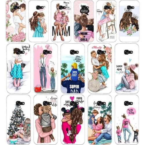 312FG Black Brown Hair Baby Mom Girl Soft Silicone Tpu Cover phone Case for Samsung j3 j5 j7 2016 2017 j330 j2 j6 Plus 2018