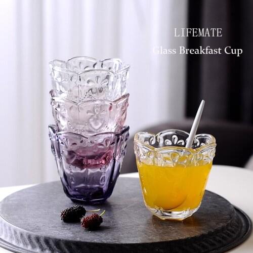 European retro peach heart embossed crystal stained glass teacup dessert cup Cute bottle Water bottles strawberry mugLB1248 swig