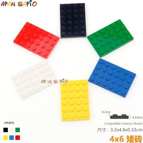 5pcs/lot DIY Blocks Building Bricks Thin 4X6 Educational Assemblage Construction Toys for Children Size Compatible With lego