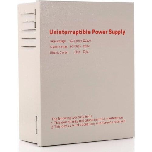 Metal Waterproof DC12V 5A UPS Linear Uninterruptible Power Supply For Access Control System With Backup Battery Interface