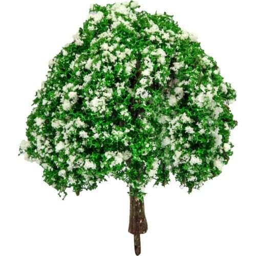 Mini Tree with White Flower Resin Crafts Micro landscape Garden Miniatures Fairy Garden Ornament Decoration Terrarium Figurines