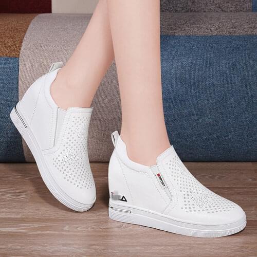 Fashion Low-top shoes womens shoes Slip-On 2021 new autumn all-match flat shoes Classics shoes Internal increase Split Leather