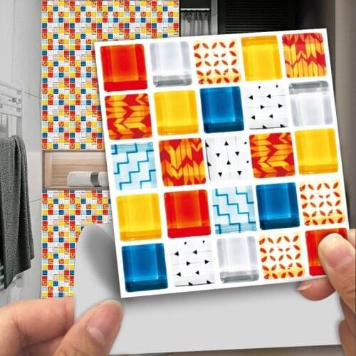 Mosaic Tile Wall Sticker Kitchen Bathroom Decor Vinyl Wall Decals Waterproof Peel Stick PVC Tiles Panel Murals Self Adhesive