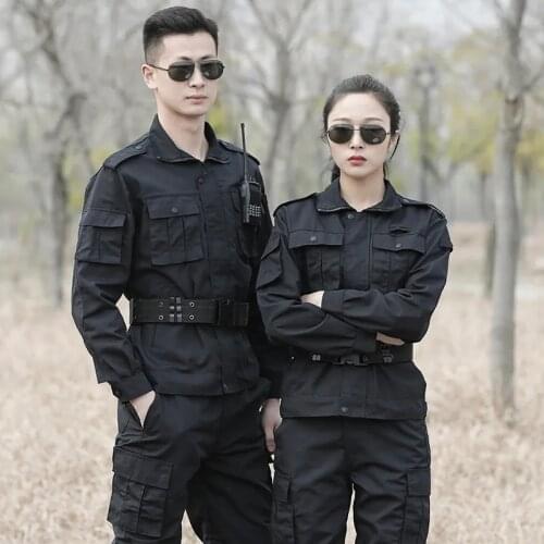 Black Uniforms Training Clothes Men Tactical Jacket Cargo Pant Special Force Clothes Female Duty Training Suit Ropa Hombre sweat
