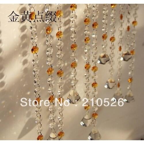 90*100cm Luxury colorfull crystal strands bead curtain for home wedding wedding tree decoration,one set (Customize)