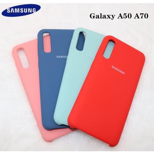 Original Samsung Galaxy A50 Liquid Silicone Case Soft Silky Shell Cover For Galaxy a50 a70 2019 A505 A505F SM-A505F 6.4