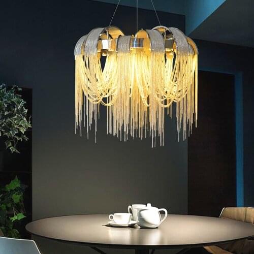 Nordic Postmodern Round Chandelier Lighting Personality Atmosphere Villa Living Room Dining Room Chandelier Creative Stair Lamps