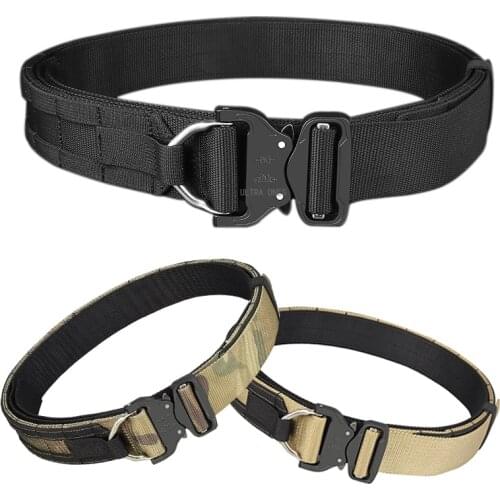 Tactical Adjustable Waist Belt Army Cs Shooting Training Hiking Belt Police Equipment Utility Waistband Duty Hunting Accessories