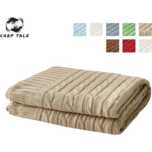 Knitted Blanket 100% Cotton Home Throw Blankets Soft Warm Office Air Conditioning Blanket For Beds Cover Comfy Sleeping Bedding