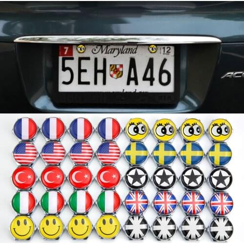 Universal Optional Type code Microscope Bolt with complete set of screws Metal Emblem Metal License Plate Frame Bolt