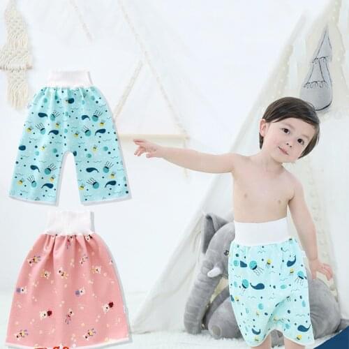 Baby Diaper Skirt Shorts 2 in 1 Waterproof Reusable Baby Training Skirts Pants Nappy Urination Skirts Infant Learning Pants