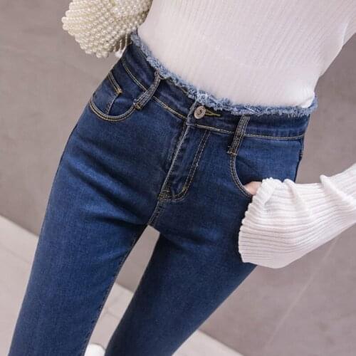 Jeans Female Denim Pants Black Womens Jeans Bottoms Feminino Skinny Pants For Women Trousers washed denim skinny pencil pants