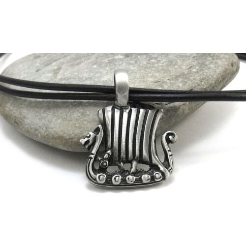 1pcs viking dragon ship necklace mens norse boat necklace jewelry norse pendant SanLan