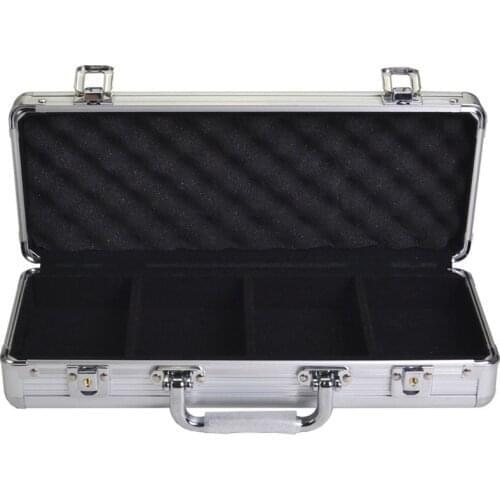 100pcs Capacity Square poker Chips Suitcase Chip Container Chip Case/Box Poker Chips Square Aluminum Suitcase