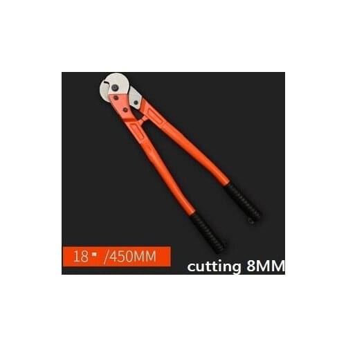 18" 8MM Heavy duty steel wire rope scissors pliers, wire rope lock shears, steel wire cutting pliers