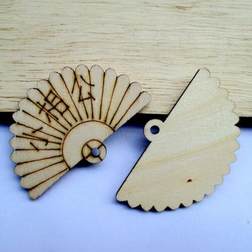 20pcs/set wholesale high quality New design fan die cutting wood Angle DIY scrapbook Wood chip Wedding decoration 59mm*37mm 1201