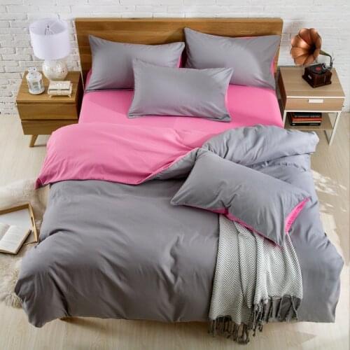 3 4 pcs Bed Duvet Cover Bed Sheet Pillowcase Simple Style Solid Ginger Color Roes Grey Soft Home Use Bed Setting