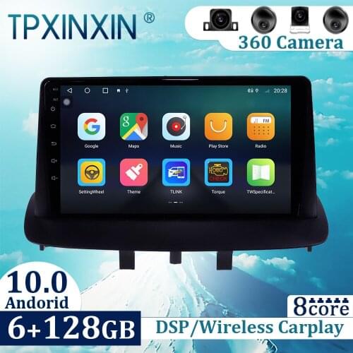 6+128GB For Renault Megane 3 2009-2015 Android 10 Carplay Radio Player Car GPS Navigation Head Unit Car Radio with Screen