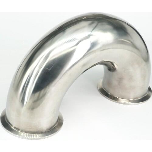 76mm O/D Fits Ferrule OD 91mm 304 Stainless Steel Sanitary Ferrule 180 Degree Bend Elbow Pipe Fitting For Homebrew
