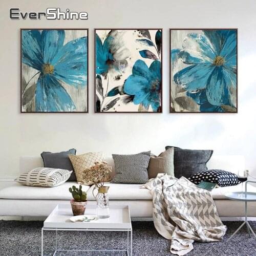 EverShine Diamond Embroidery Flowers Mosaic Full Square Drill 5D Diamond Painting Daisy Wall Art Picture Of Rhinestones Art Kits