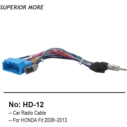 Car Radio Cable Adapter for HONDA Fit 2008-2013 Wiring Harness Navi Dvd Android Audio Media Player 16pin Power Connector Socket