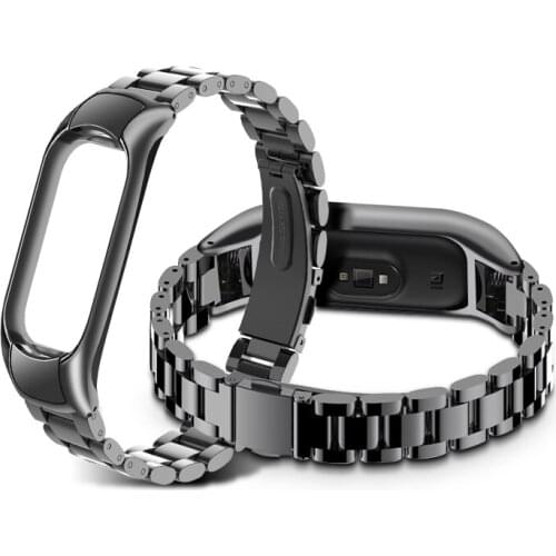 Stainless Steel Wrist Strap For Mi Band 5 4 3 Strap Wrist Bracelet for Xiaomi Mi Band Metal Screwless Stainless Steel Wristbands