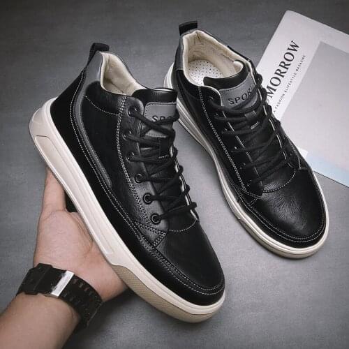 Brand Men High-top Sport Sneakers Mens Shoes Comfortable Autumn And Winter Sneakers Genuine Leather Men Casual Shoes
