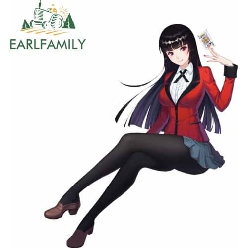 EARLFAMILY 13cm x 11.2cm For Kakegurui Fine Decal Interesting Car Stickers Car Styling Decals Sunscreen Scratch-Proof Decor