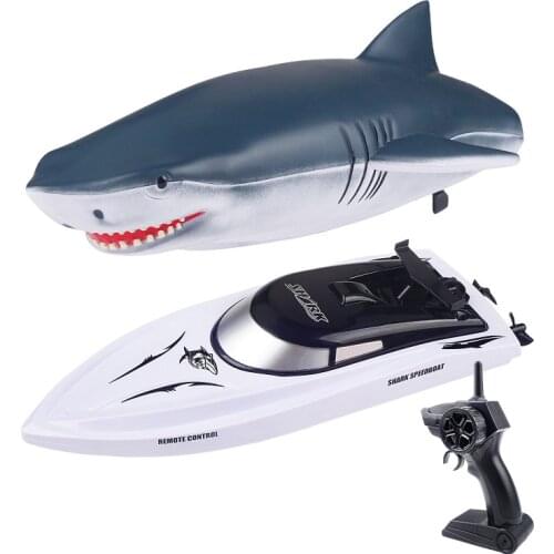Electric RC Speed Boat Shark Speedboat Two In One Remote Control Toy Machine On Radio Control Waterproof Toys For Boys Girsl 705