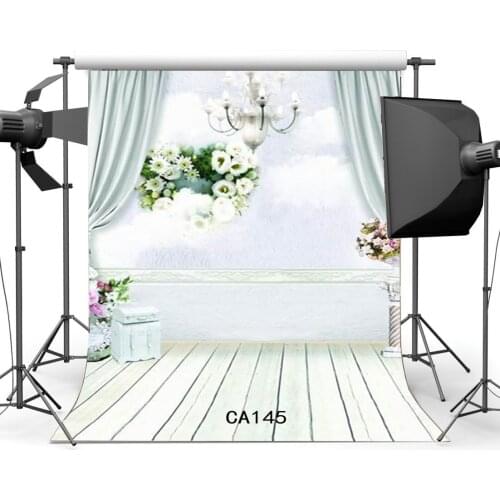 Photography Backdrops European Fancy Interior Wreathered Stripe Wood Floor Cherry Blossom Floral Toddlers Portraits Background