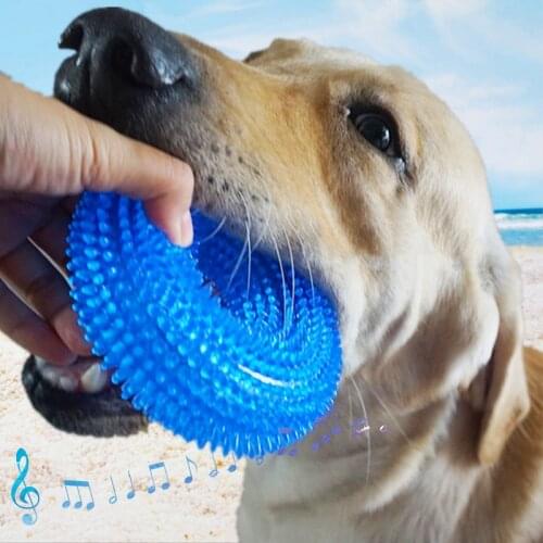 S/L Pet Dog Toys Bite-Proof Squeak Chew Pet Toy For Golden Retriever Large Dogs Training Chew Thorn Circle Ring Small Dog Toys 3