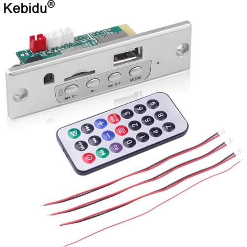 Kebidu 12V Car Audio USB TF FM Radio Module Wireless Bluetooth MP3 WMA Decoder Board Support 2*25W Amplifier with Remote Control