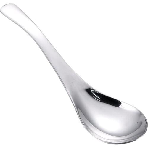 1pc Thickening Stainless Steel Soup Spoons With Long Handle Chinese Sliver Dessert Tea Coffee Spoon Set Kitchen Soup Ladle