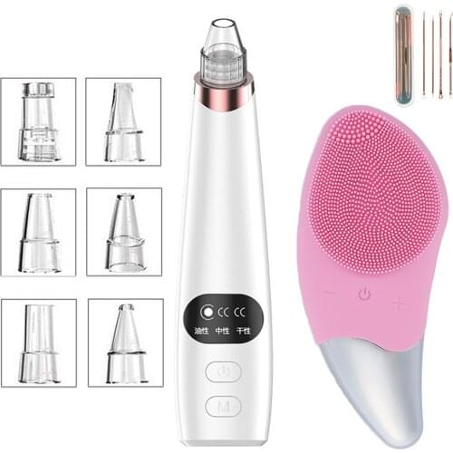 Blackhead Remover Acne Electric Facial Pore Cleaner Exfoliator Face Vacuum Deep Cleansing Suction Machine Acne Needle Set Tools