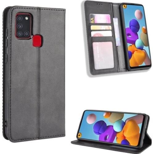 For Samsung Galaxy A21s Case Premium Leather Wallet Leather Flip Case For Samsung A21s A 21S A21 S SM-A217F A217F A217 Case