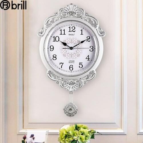 Creative Simple Wall Clock Vintage Living Room Home Decoration Swing Clock American Clocks Pendulum Wall Home Decor Reloj Pared