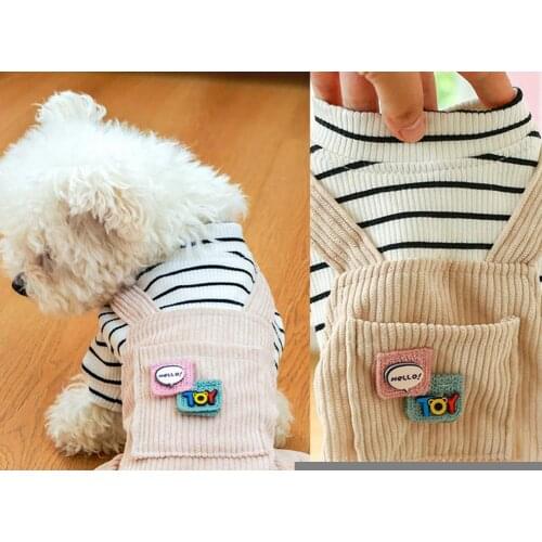 Fashion Soft Cat Dog Winter Clothes Pullover Pet Overalls Round Neck for Outing