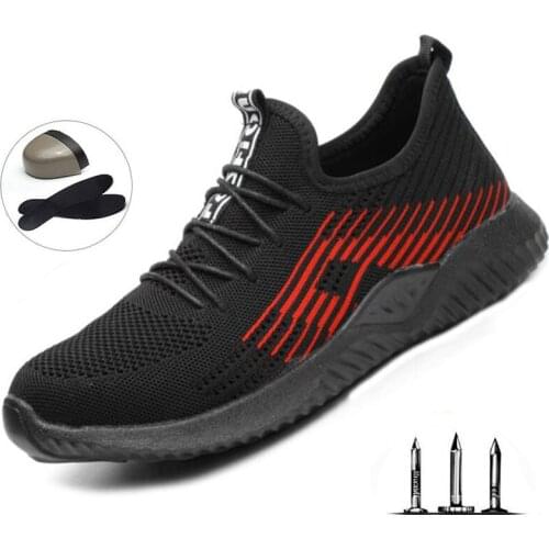 Mens Summer Breathable Casual Shoes Mens Outdoor Training Shoes Anti-piercing Labor Insurance Shoes Work Safety Shoes 48 Yards