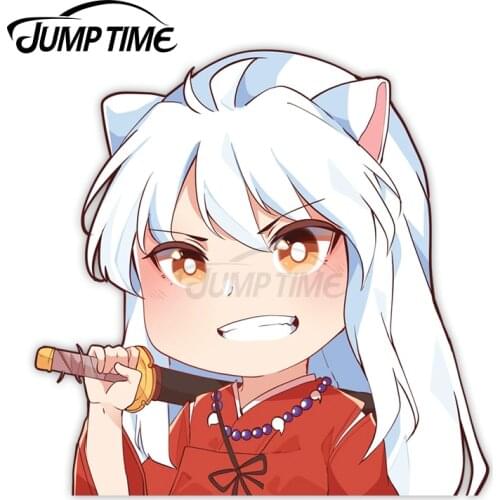 Jump Time 13 x 8.5cm Vinyl Car Stickers Inuyasha Anime Avatar Car Decals Cute Computer Windows Waterproof Car Accessories
