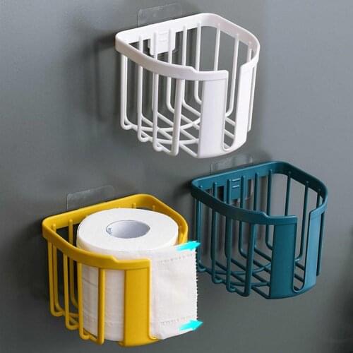 Wall Mounted Toilet Paper Basket Bathroom Paper Holder Roll Paper Organizor Tissue Box Holder Punch-free Tissue Box Holders 2021