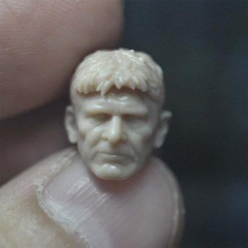 Unpainted 1/18 Old Harrison Ford Head Sculpt PVC Male Soldier Head Carving Fit 3.75'' JOYTOY ORI TOY Action Figure Body